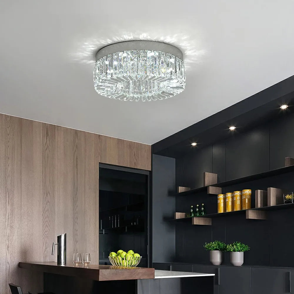 Plafonnier Cristal Inox — Ø50 cm, LED 15 W