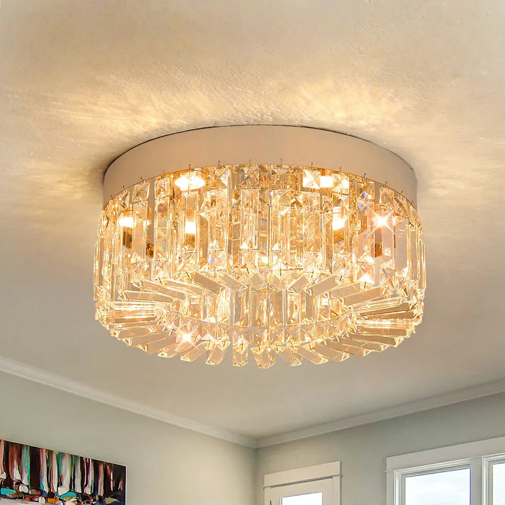 Plafonnier Cristal Chrome — Ø40 cm, LED