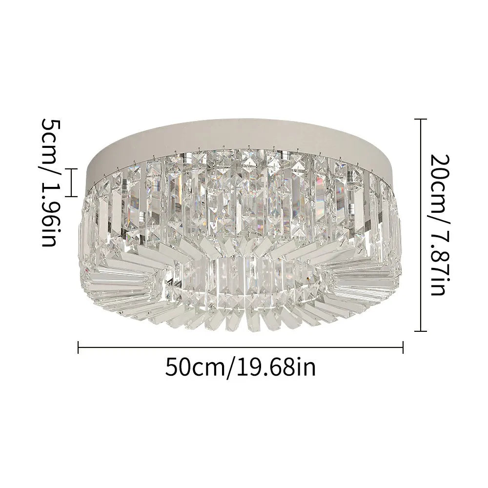 Plafonnier Cristal Inox — Ø50 cm, LED 15 W