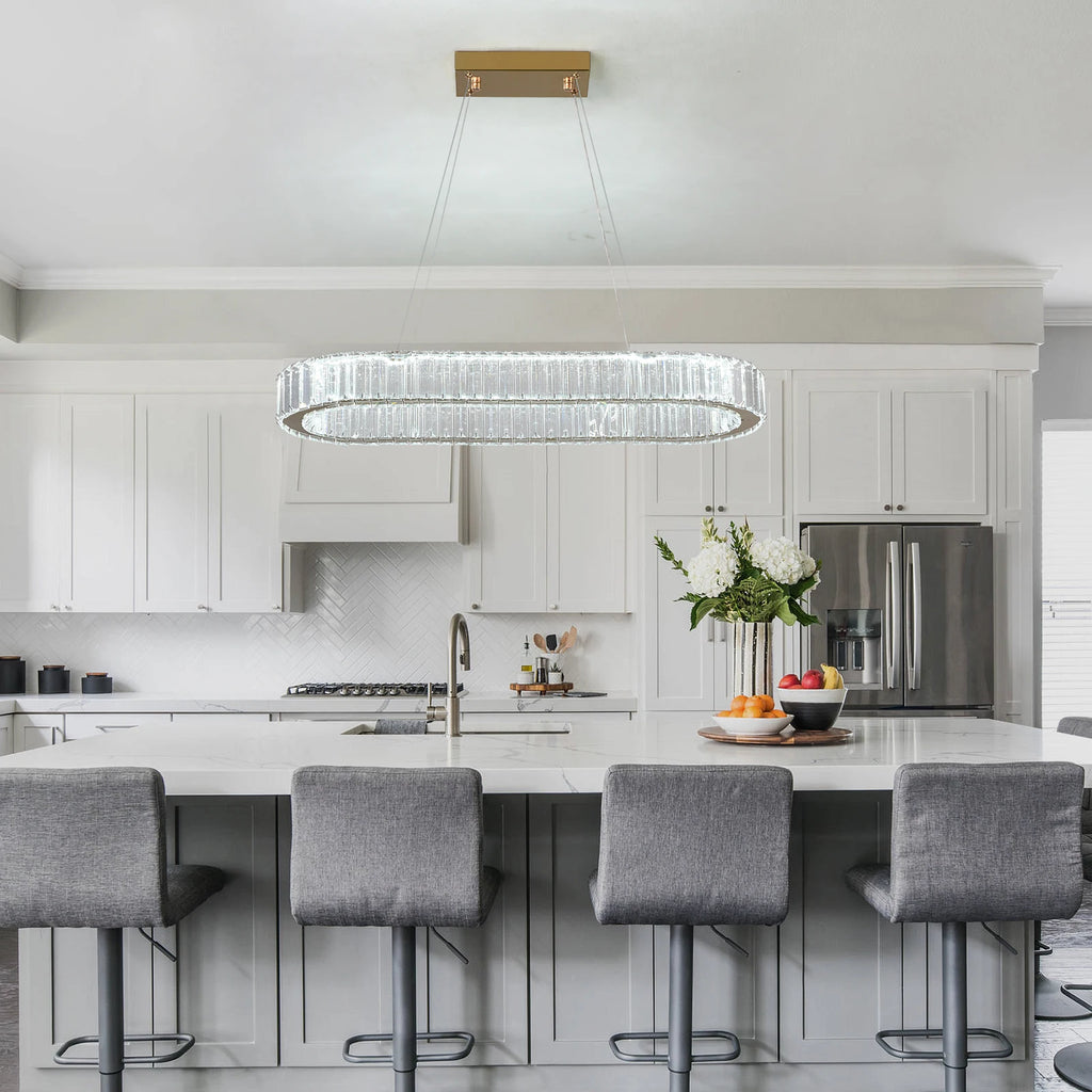 Lustre LED Cristal Oblong — L70 cm