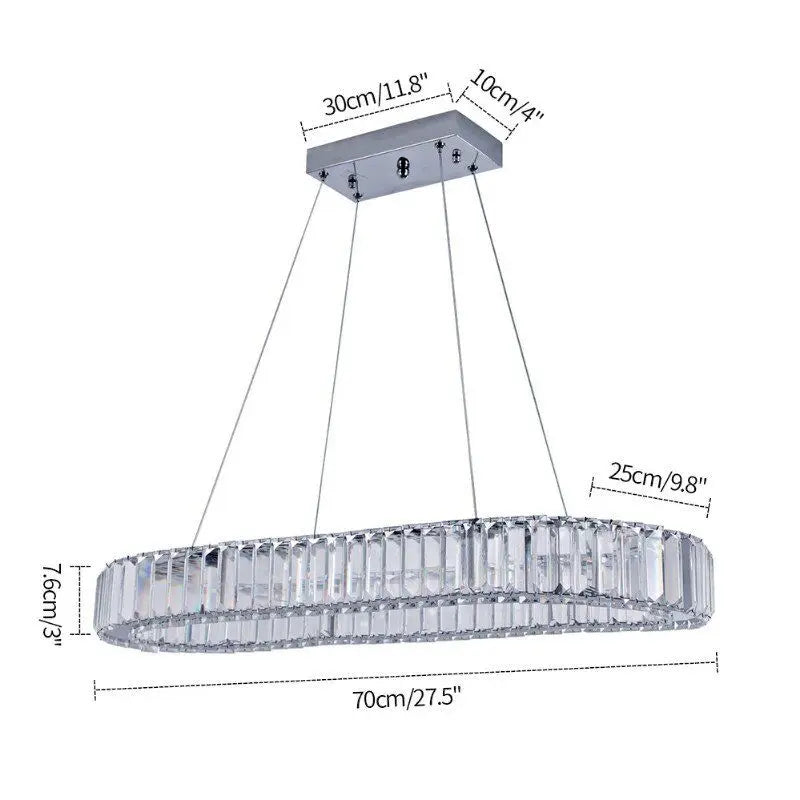 Lustre LED Cristal Oblong — L70 cm