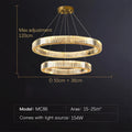 Lustre LED à Anneaux en Cristal — Ø55 cm