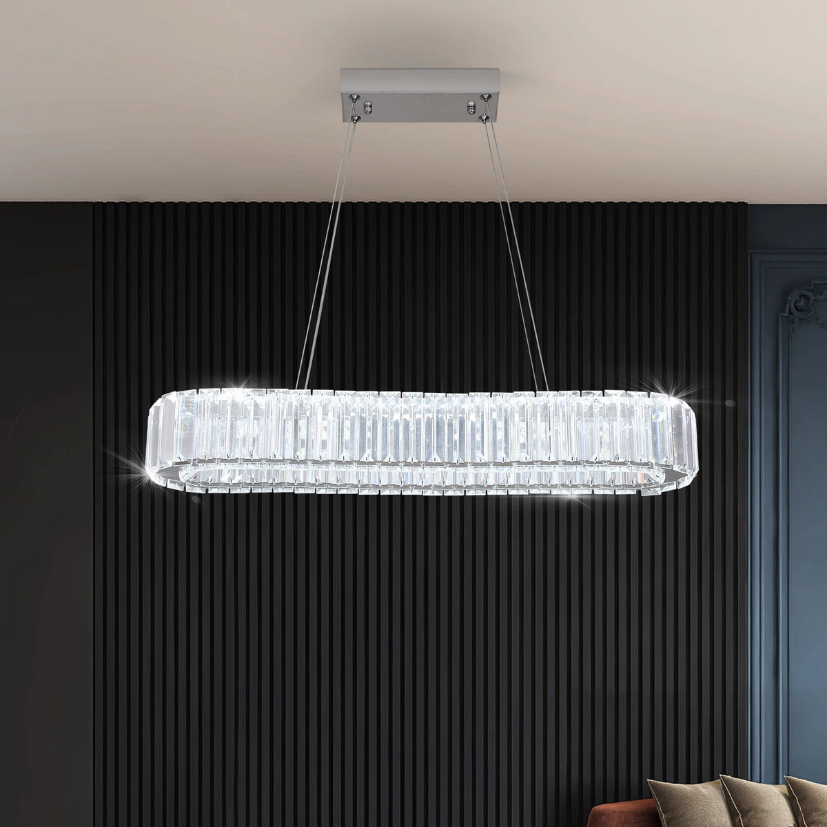 Lustre LED Cristal Oblong — L70 cm